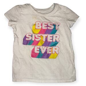 The Children’s Place Best Sister Ever Rainbow Glitter Graphic Tee Size 4T Girl